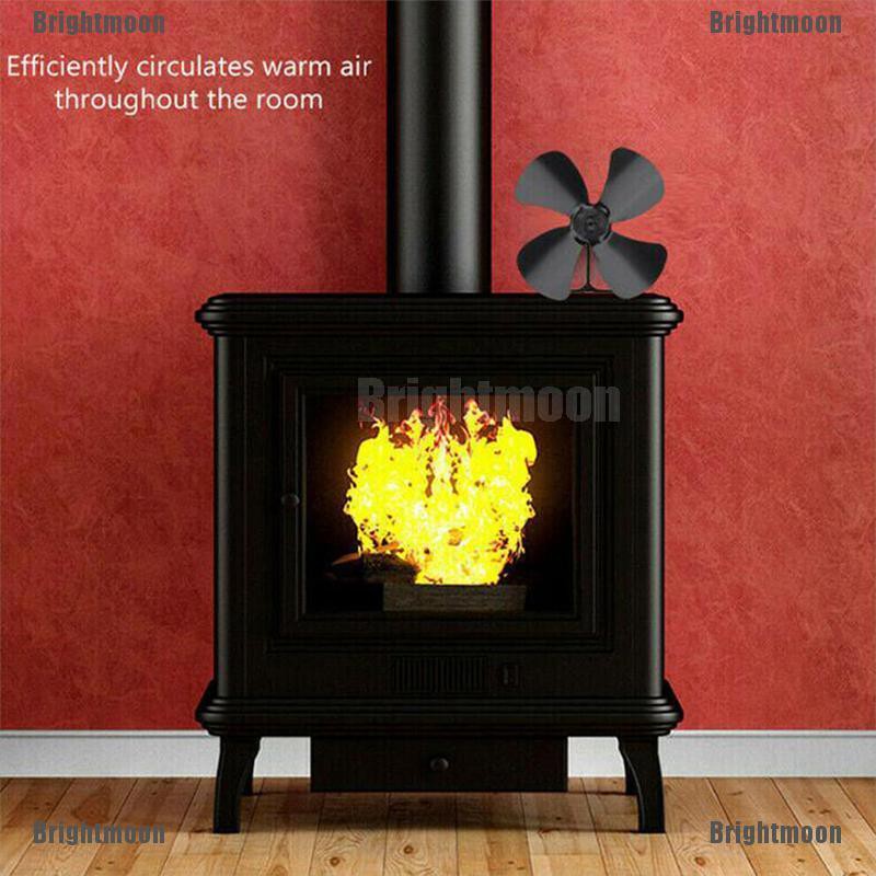 Brightmoon Large Airflow 4 Blade Heat Powered Gas Wood Log Burners Fireplace Stove Fan Beau Shopee Indonesia