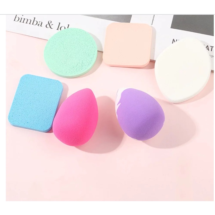 Beauty Blender H88 Sponge Bedak Isi 6 Pcs Powder Puff Foundation Makeup Puff Wajah Kemasan Plastik Import