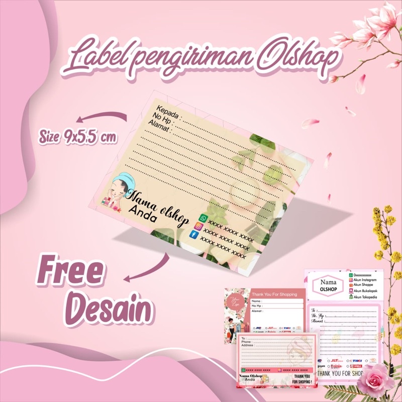 

Label Pengiriman Stiker Pengiriman Olshop Desain Motif Hello kitty Desain label custom