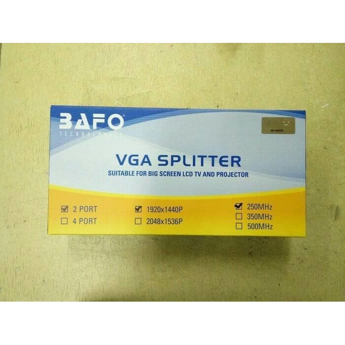 BAFO VGA SPLITTER 1-2 250 MHz / 2 Port