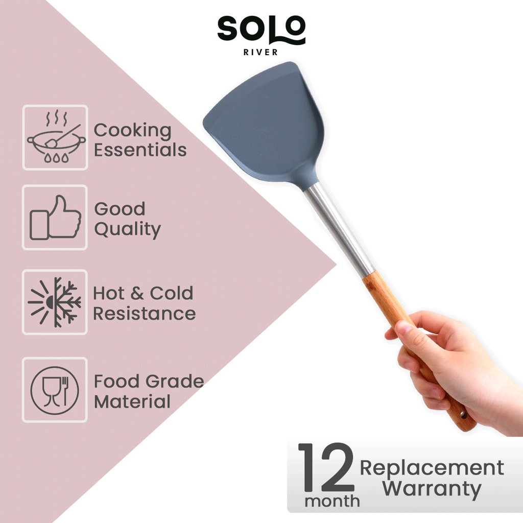 Premium (Mount) SOLO RIVER Spatula Cypruz / Sutil / Sodet Silikon Handel Kayu
