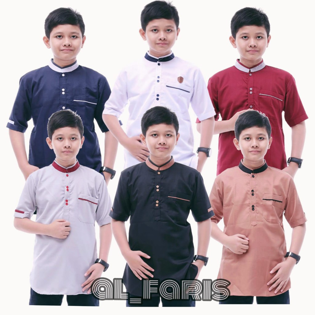 Baju koko kurta anak tanggung usia 6-15 tahun lengan pendek terbaru