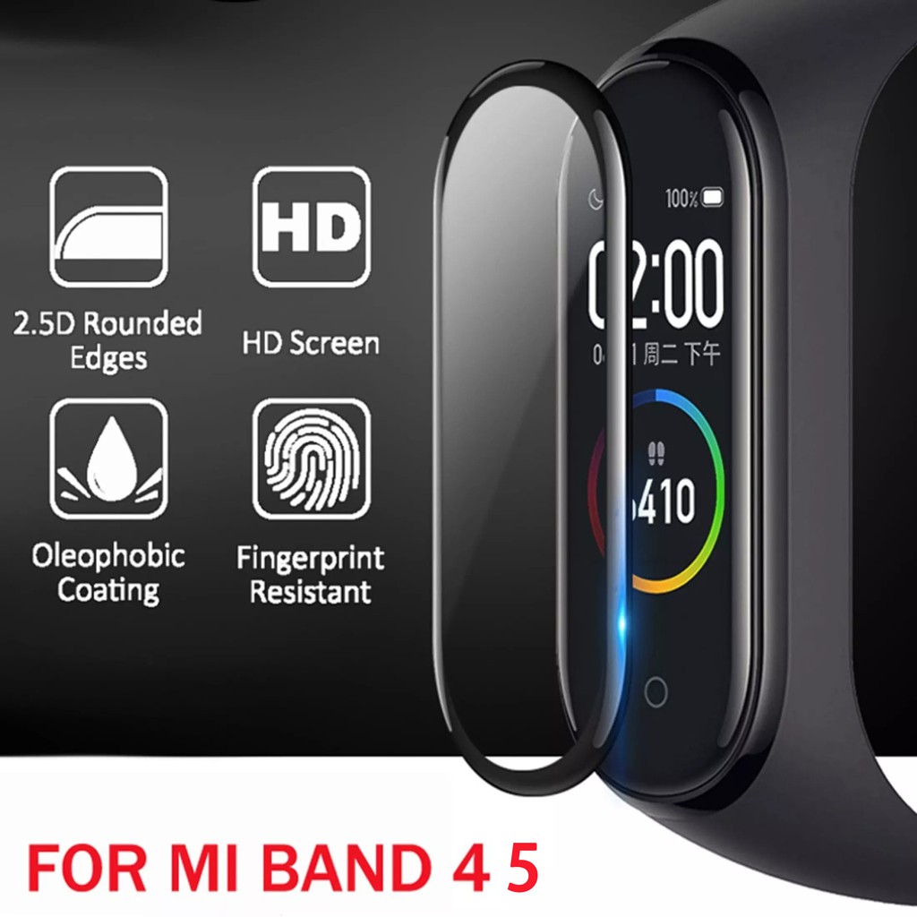 Anti Gores Xiaomi Mi Band Pelindung Layar 3D Jam Tangan Pintar Xiaomi Mi Band 4 5 Film Kaca Pelindung Lembut Penuh