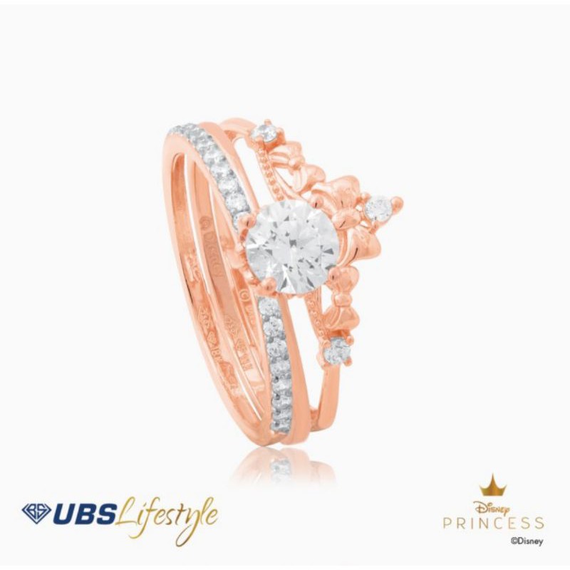 CINCIN EMAS UBS DISNEY PRINCESS SNOW WHITE - 17K ROSE GOLD - CCY0133