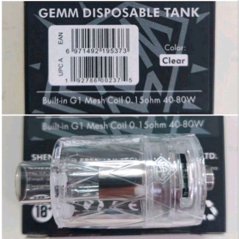 0.15 G1 gemm disposable 1 tank freemax 4ml