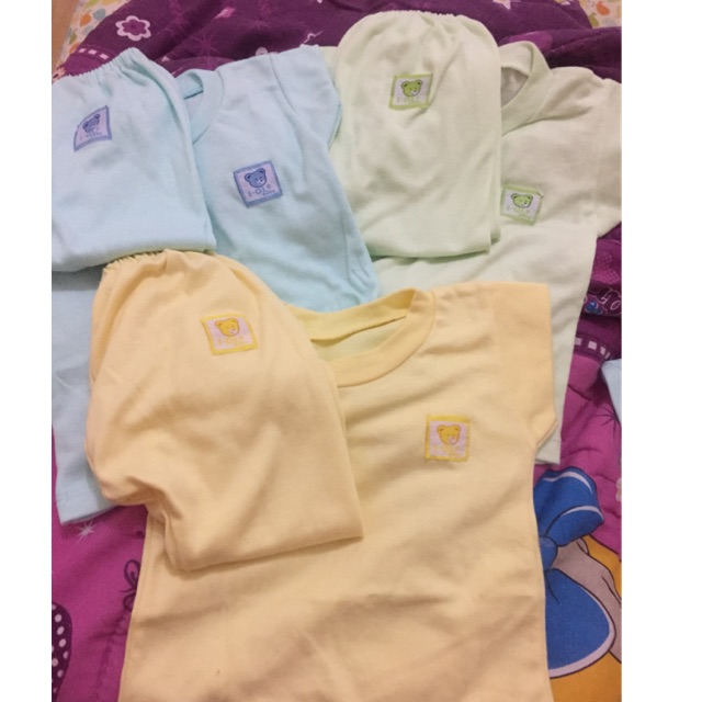 Setelan baju kaos dan celana panjang bayi merek I-OL iol baby bahan adem / setelan baju bayi newborn