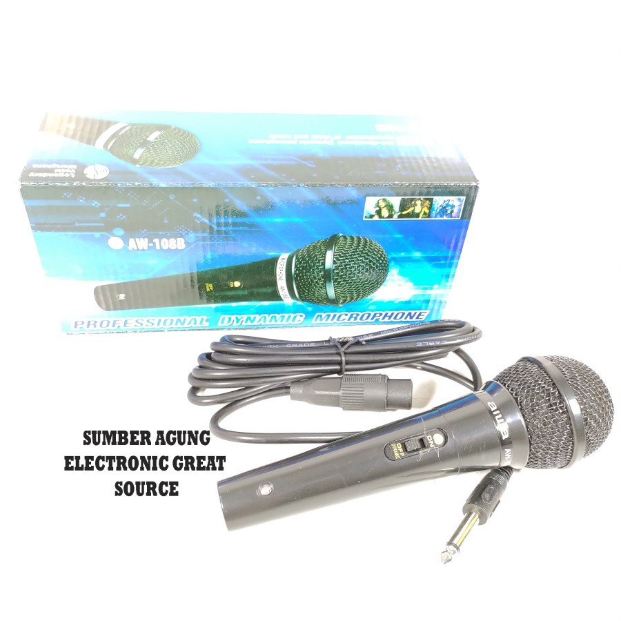 Mic Aiwa Microphone AW108B 108 AW108 Professional Dynamic Microphone