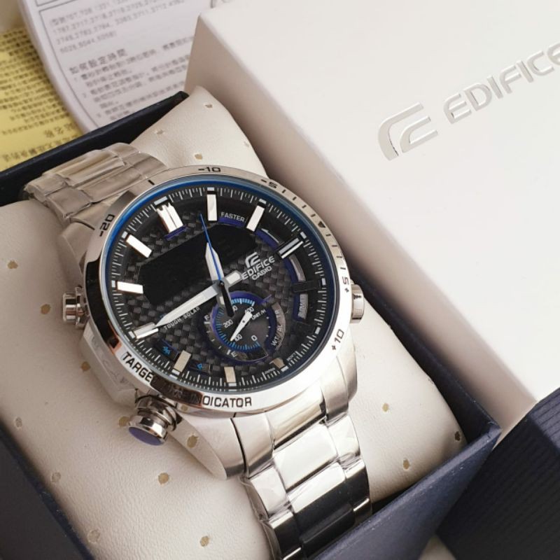 Jam Tangan Pria Merk Casio Edifice Type Ecb-800 Original BM Baterai Free Box Set