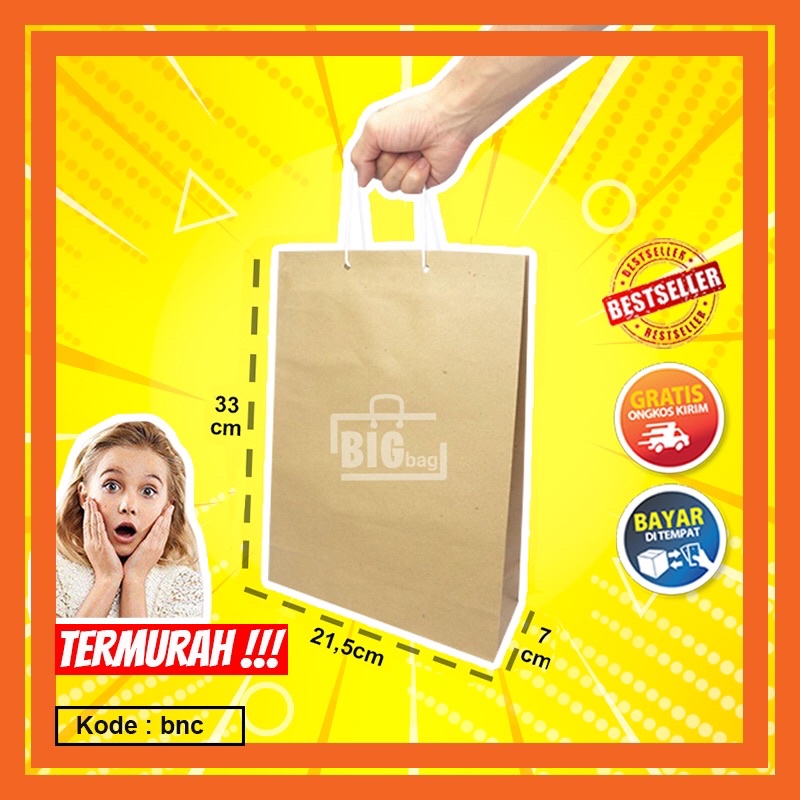 

PAPER BAG COKLAT/PAPER BAG KADO/PAPER BAG POLOS/PAPER BAG SOUVENIR/TAS KERTAS