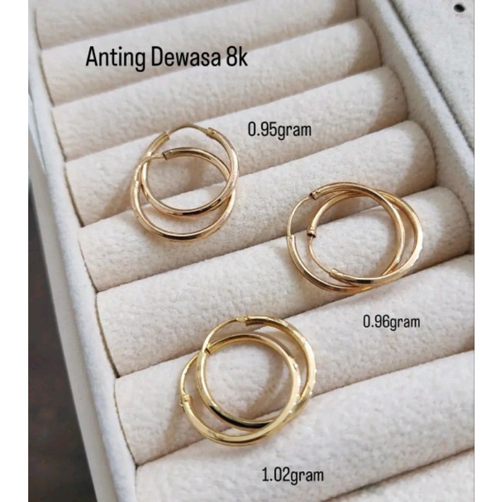 ANTING DEWASA ANTING EMAS DEWASA ANTING PERHIASAN DEWASA ANTING PERHIASAN EMAS ANTING BULAT 8K 375