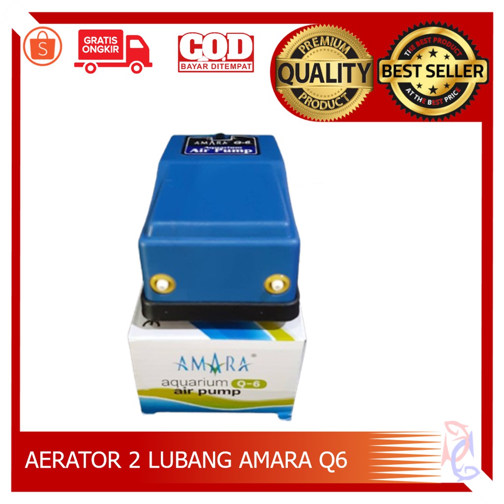 AERATOR AMARA 2 LUBANG Q6 AMARA Q6 AERATOR 2 LUBANG MESIN GELEMBUNG AMARA AQUARIUM 2 LUBANG