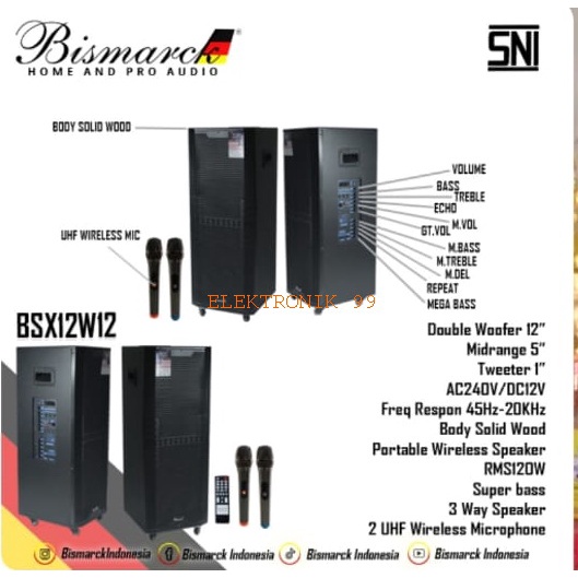 SPEAKER WIRLESS BISMARCK BSX12W12
