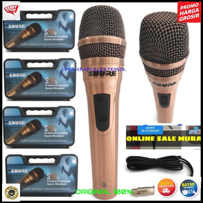 G558 MIC  SHURE KABEL METAL MIK CABLE MIKROPHONE MICROPHONE VOKAL VOCAL KARAOKE AUDIO MUSIK MUSIC SOUND DJ PANGGUNG STUDIO PIDATO CERAMAH ACARA MEETING KAMERA SUPER CARDIOID DYNAMIC PROFESIONAL PRO MICROPHONES LEGENDARY PERFORMANCE PREMIUM BONUS KOPER BOX