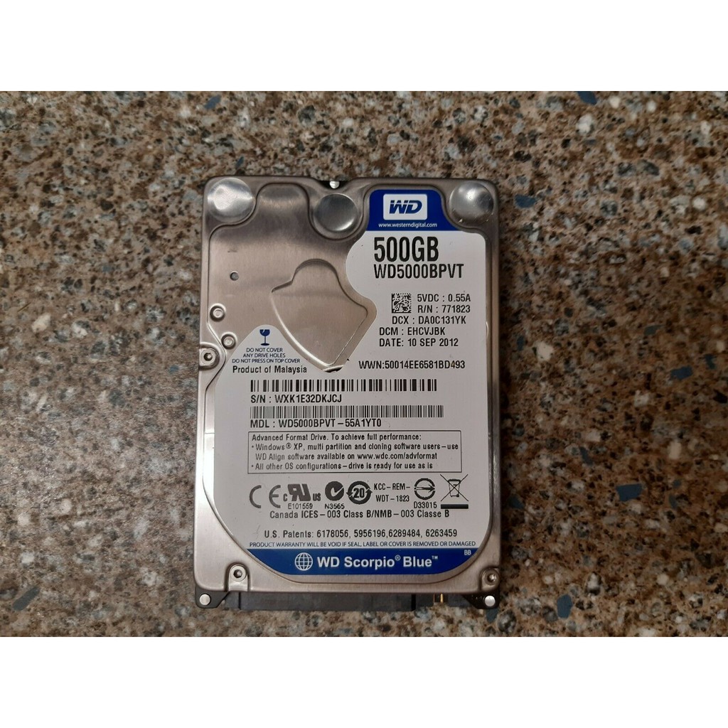 HDD WD 2.5 500GB SCORPIO BLUE  (RESMI) HARD DISK DRIVE