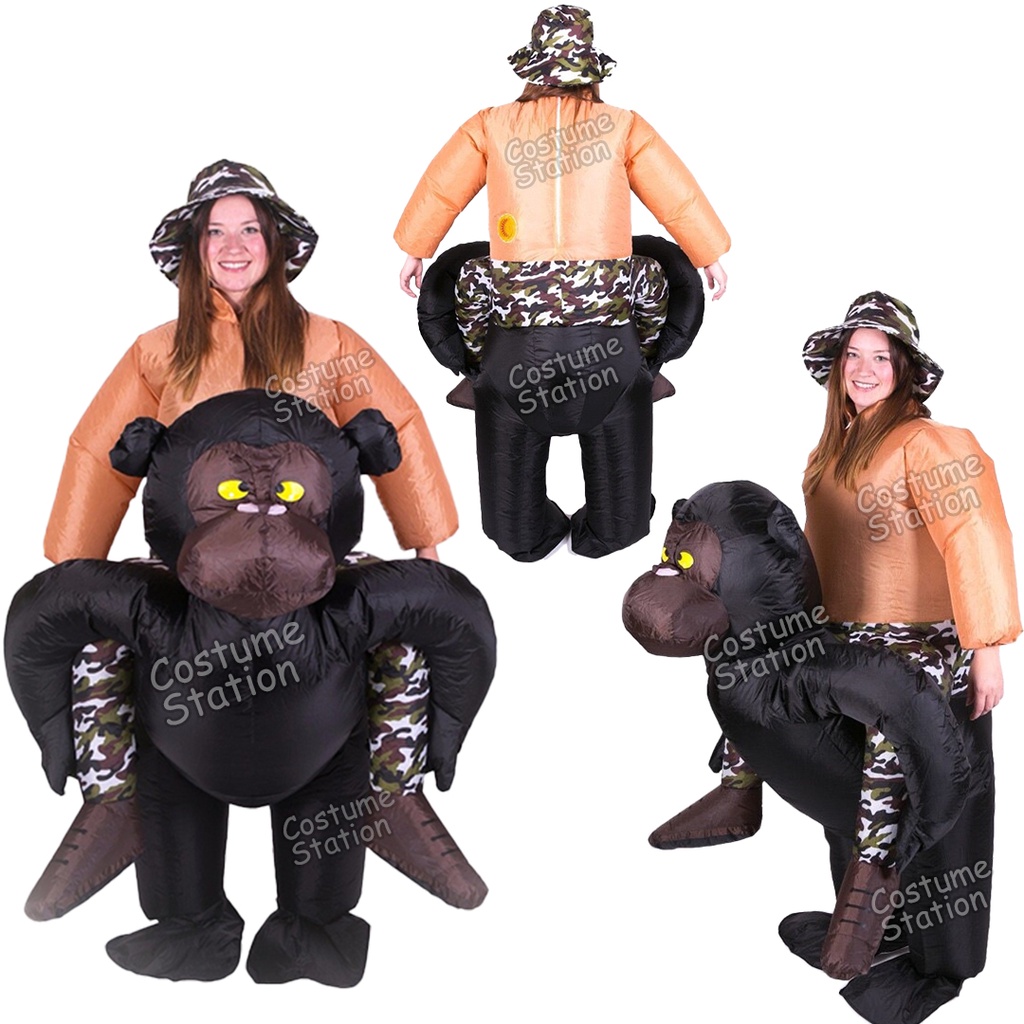 Kostum Gorilla Back Ride / Costume Monyet Hewan Binatang Animal Inflatable pompa angin dewasa