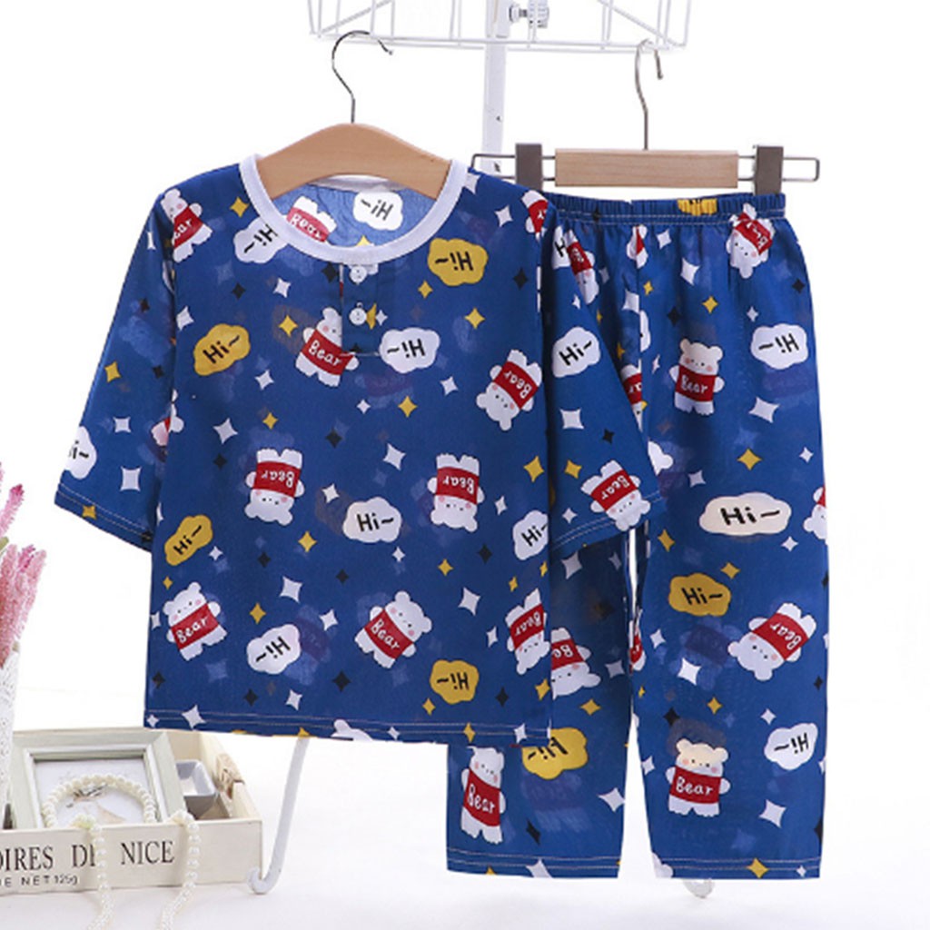 ☀ACCBAYI☀ BSB0002 COD Baju Piyama Anak Bayi Pakaian Jumper Tidur Fashion Korea Celana Panjang Import