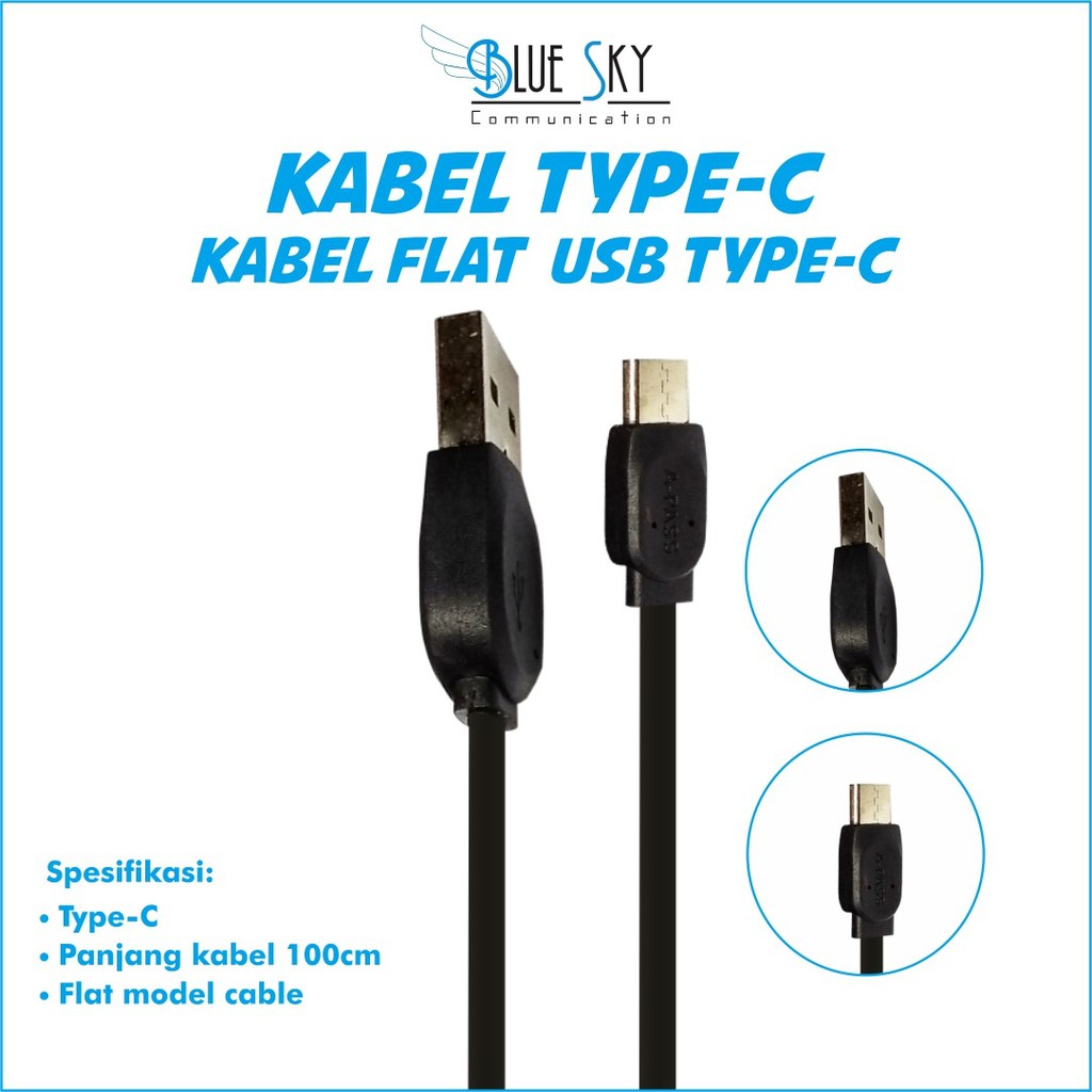 KABEL USB JRC48 TYPE C FLAT CABLE 1M