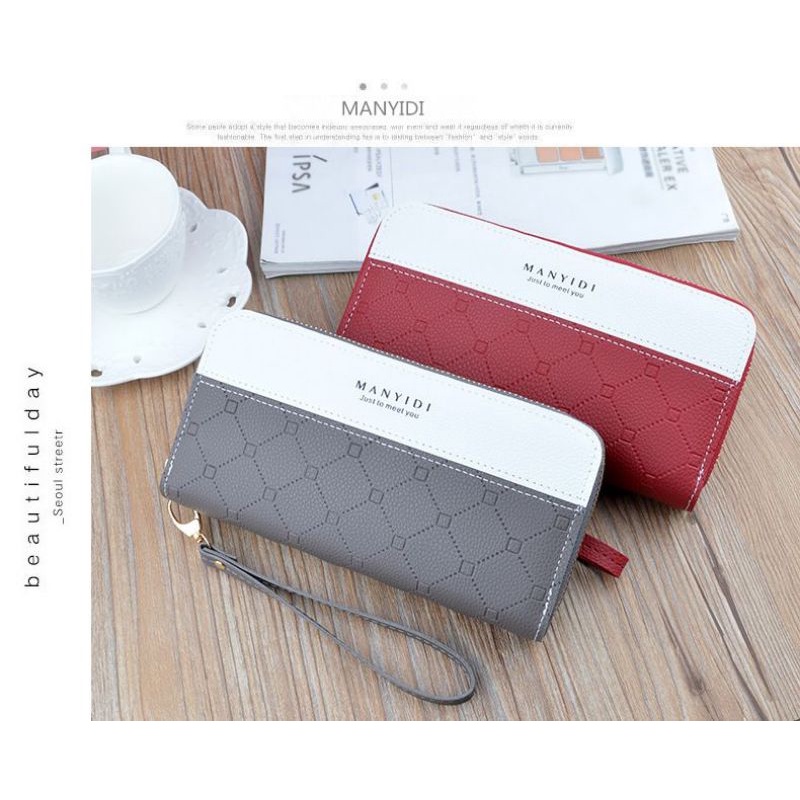 MANYIDI Dompet Wanita Panjang 2 Resleting Murah Import Premium Kulit B515