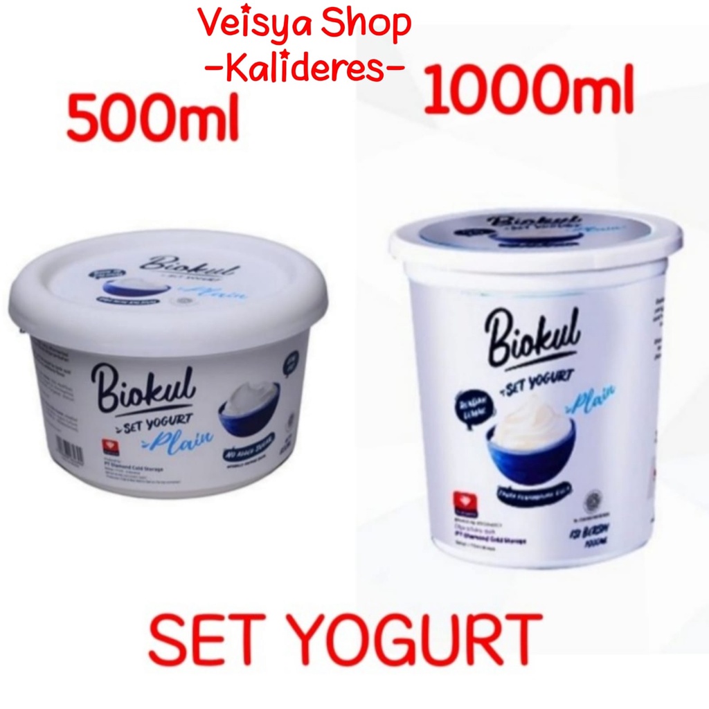 Biokul SET Yogurt Plain 500ml | 1000ml | 1kg Yoghurt No Sugar