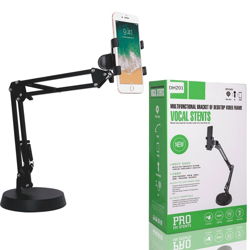 Stand Holder Hp Meja Broadcast Streaming Youtube Tiktok Vlogger Multifungsi Bracket S77 Stand HP Meja Fahrenheit Putar 360 Derajat / Holder Handphone / Dudukan HP / Stand Holding Phone Holder HP Lazypod Tablet Tripot HP-Holder HP Smartphone