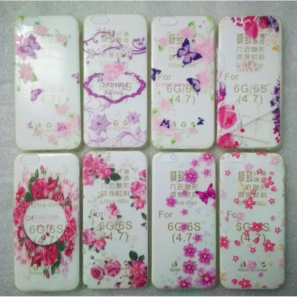 Case Jelly Case Cover Ultra thin Motif Bunga Iphone 5/6/6+