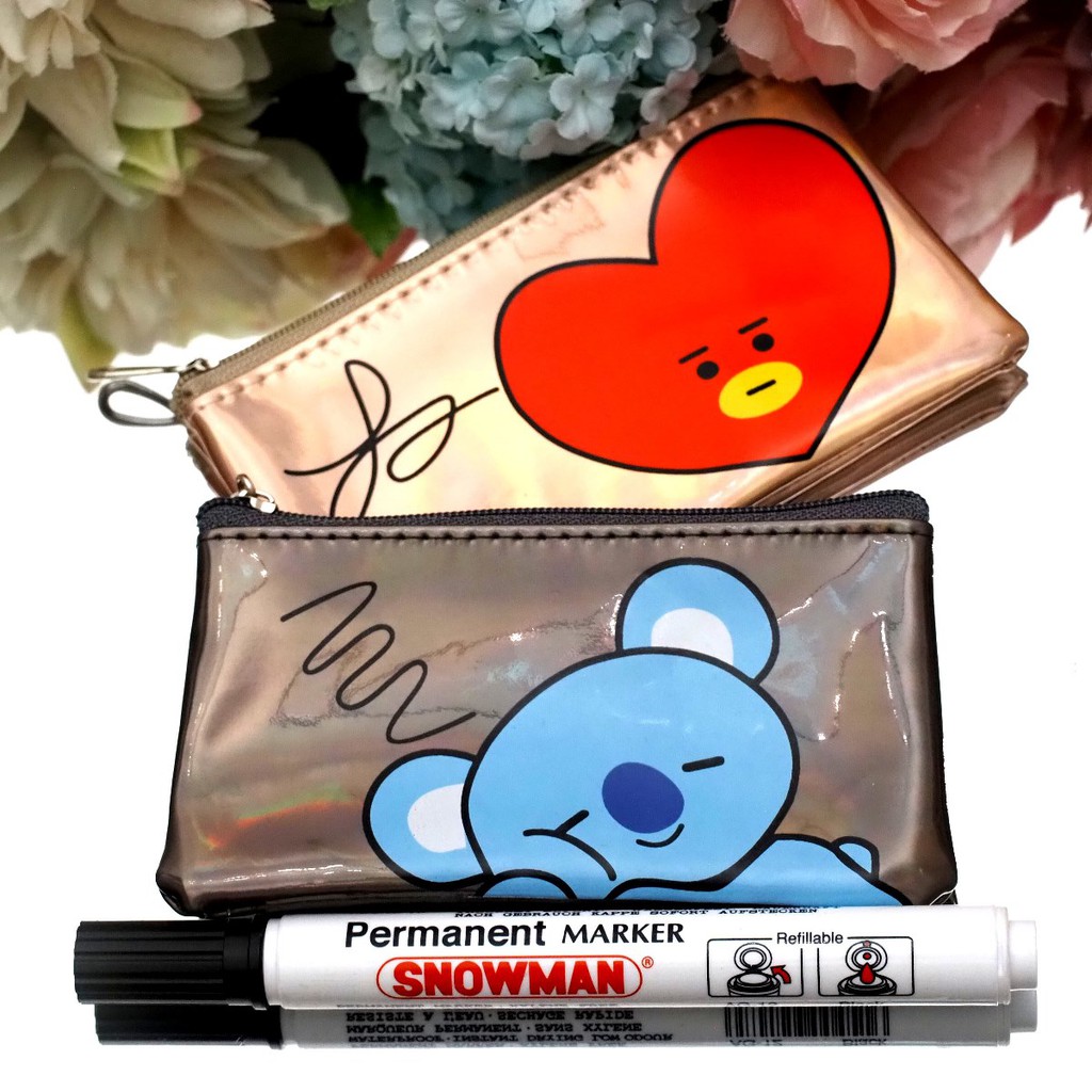 Dompet Koin Mini BT21 HOLOGRAM TEBAL HIGH QUALITY Karakter BTS Tempat Uang Pouch Kantong Kartu