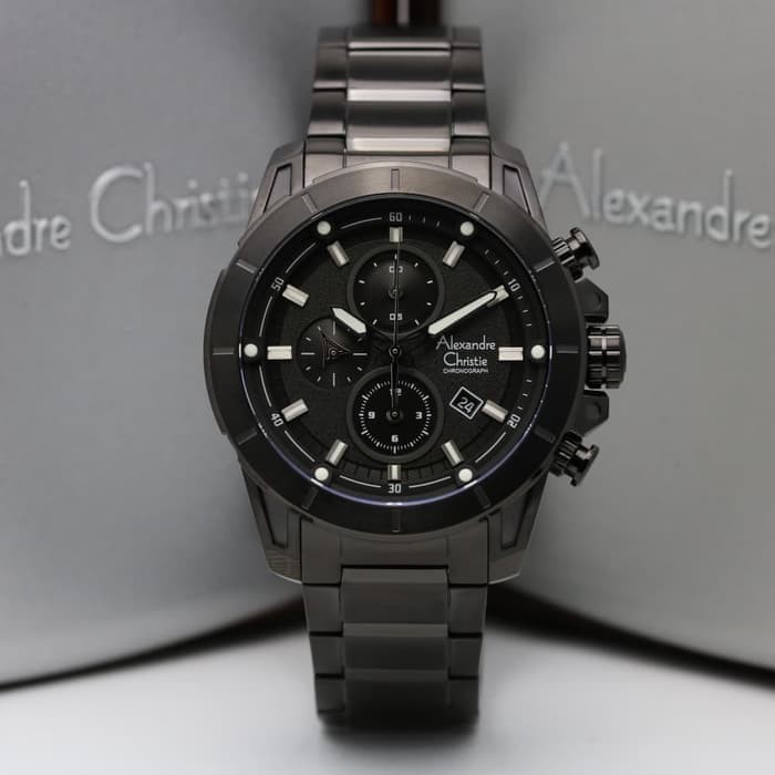 JAM TANGAN PRIA ALEXANDRE CHRISTIE AC 6522 FULL BLACK ORIGINAL GARANSI RESMI 1 TAHUN