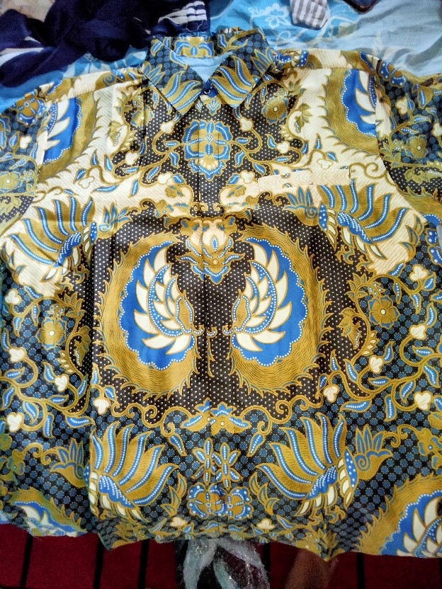 Kemeja Batik Semi Sutra Silky Lengan Panjang Batik Nu Batik Pekalongan Seragam  Kerja Solo 864288524