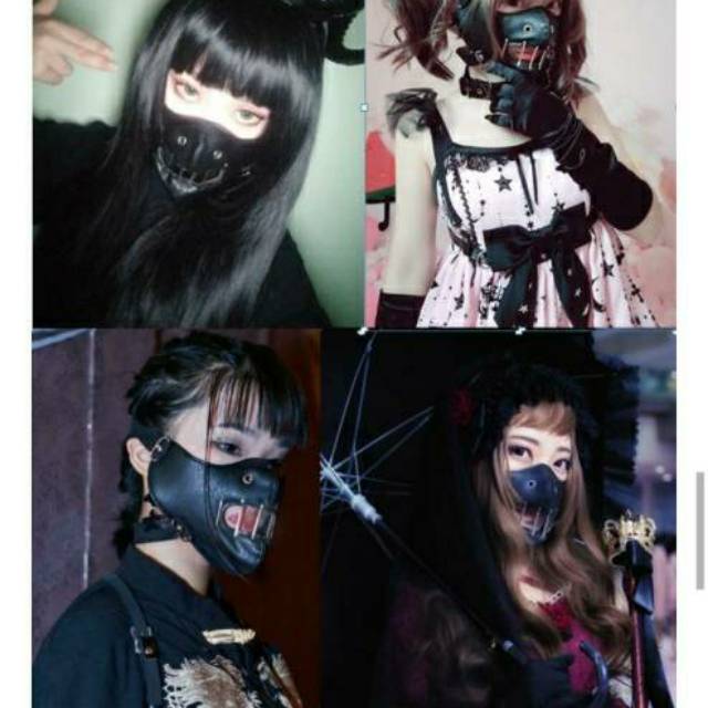 Masker Steampunk Gothic. Masker Cosplay Kulit PU Hanzo Hayabusa Hannibal Lecter