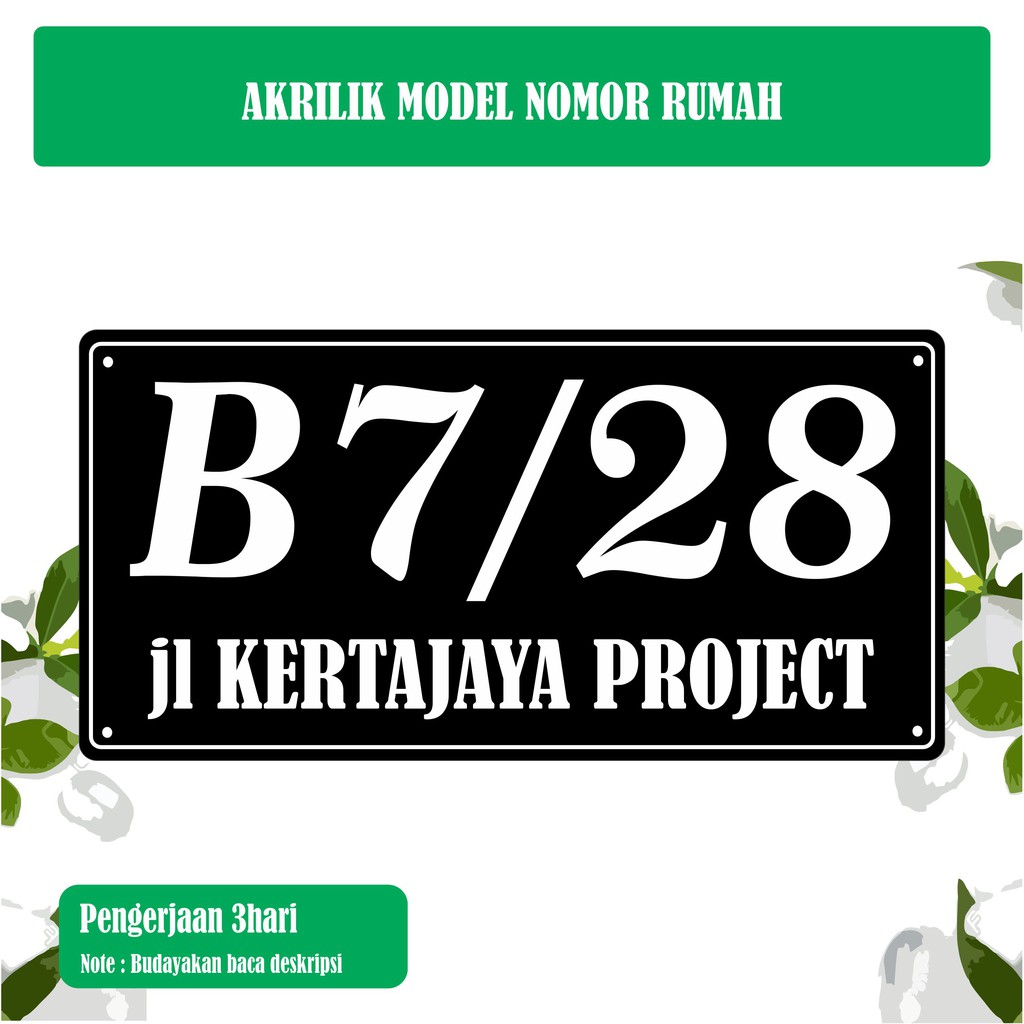 

NOMOR RUMAH ACRYLIC / AKRILIK 25cm x 15cm 2 BARIS LASER CUTTING