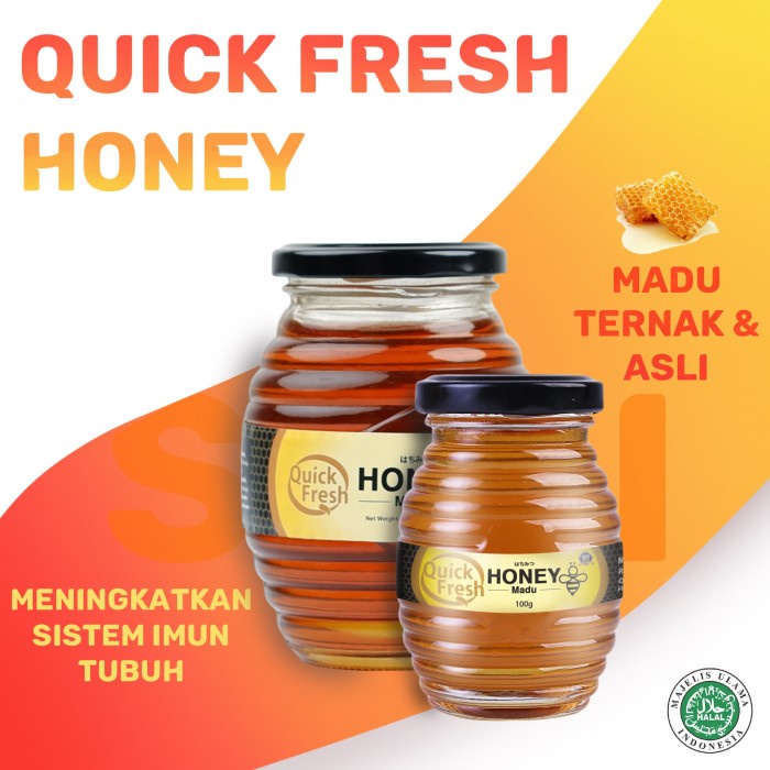 

madu- paket bundling quick fresh honey / madu murni 500gr + 100gr jar -madu.