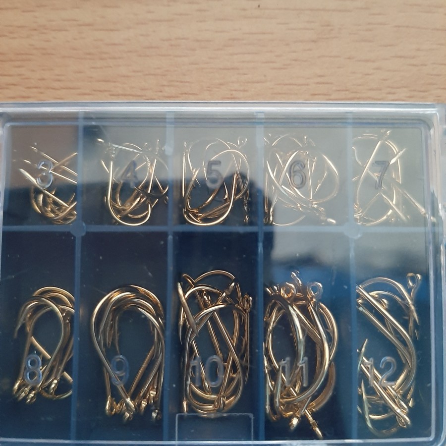 1 pak set kail warna emas asli import