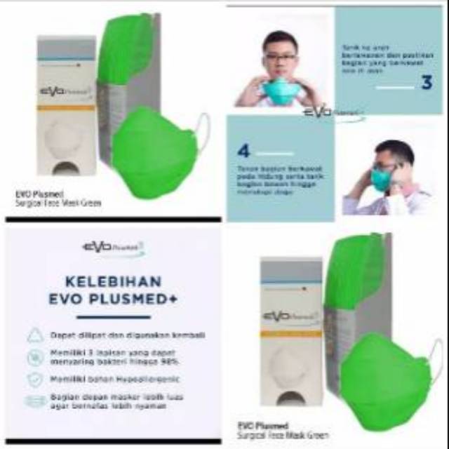 Masker Evo Medis 4 Ply Earloop isi 1 pcs