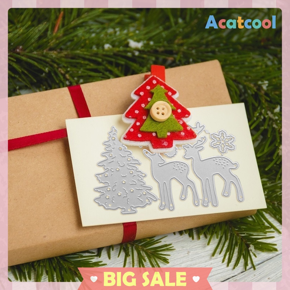 Christmas Tree Elk Cut Die DIY Scrapbooking Embossing Paper Card Stencils