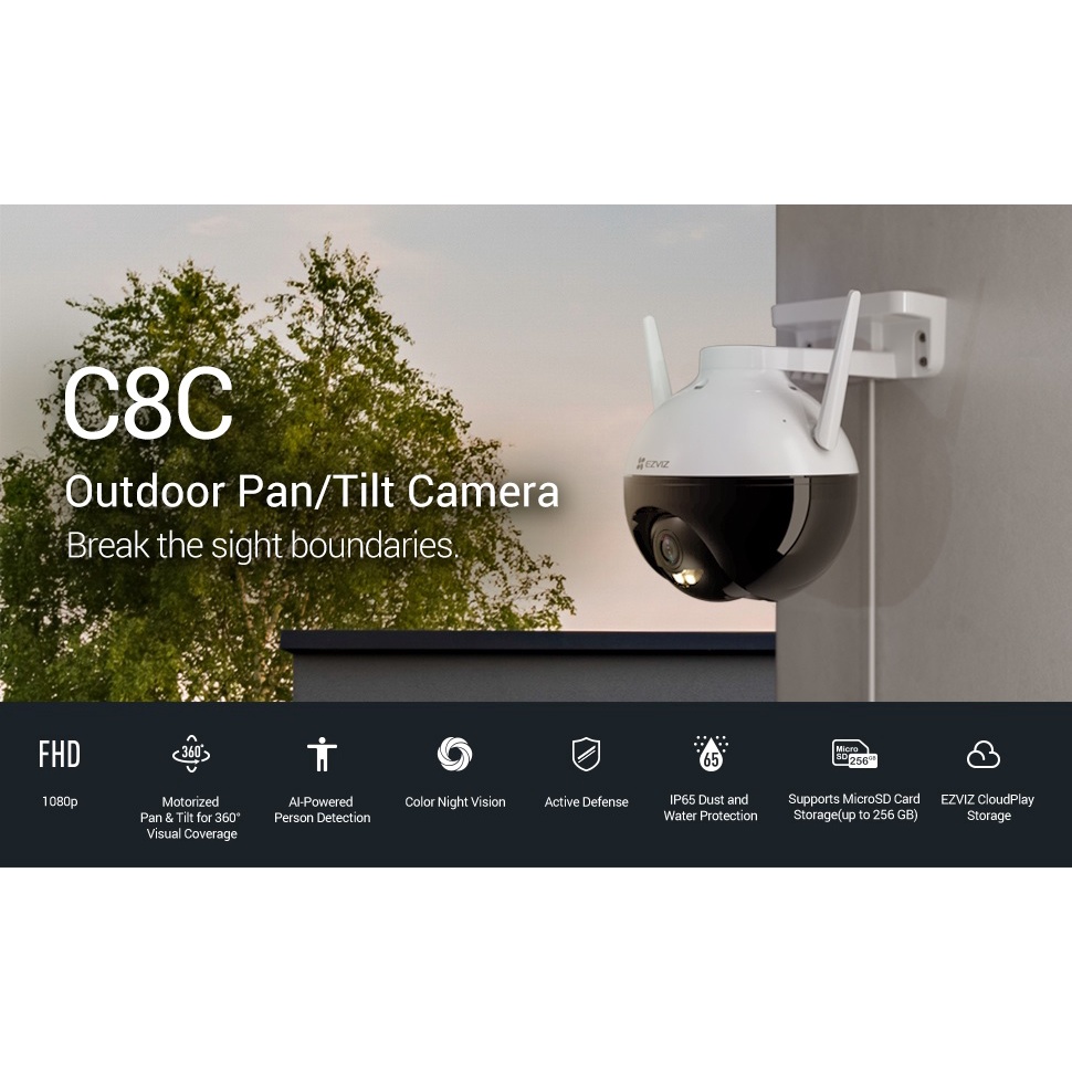 EZVIZ C8W 4MP 2K+ Pan & Tilt Wi-Fi Camera Outdoor