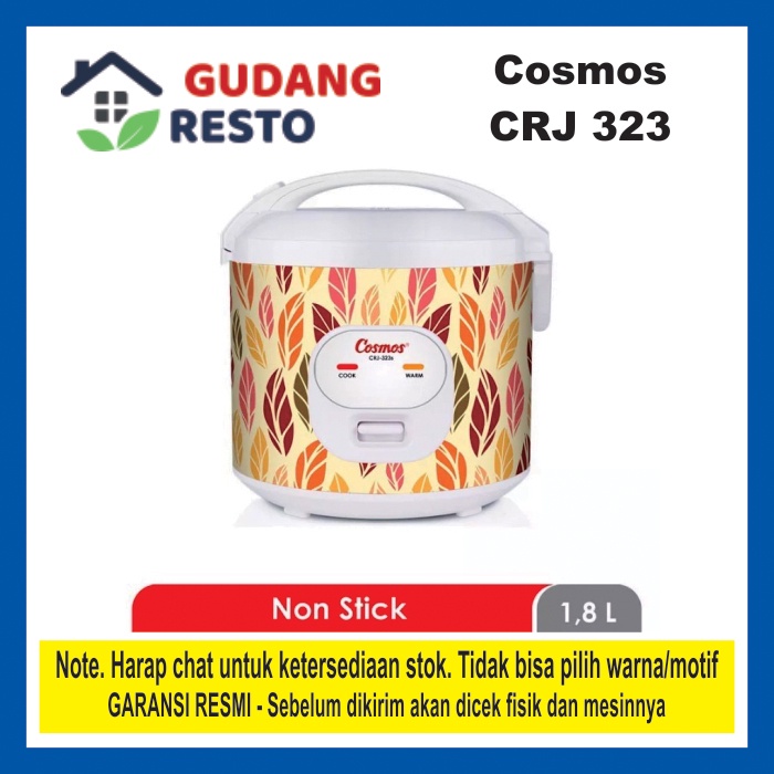 [COD] COSMOS CRJ 323 SWG SSO SSV 323s 323 S / CRJ323 RICE COOKER MAGIC COM 1.8 L NON STICK Model TERBARU