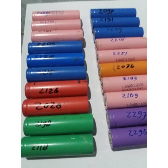 Batre baterai 18650 bekas bongkaran copotan  battrey laptop kapasitas real 2000-2300mah