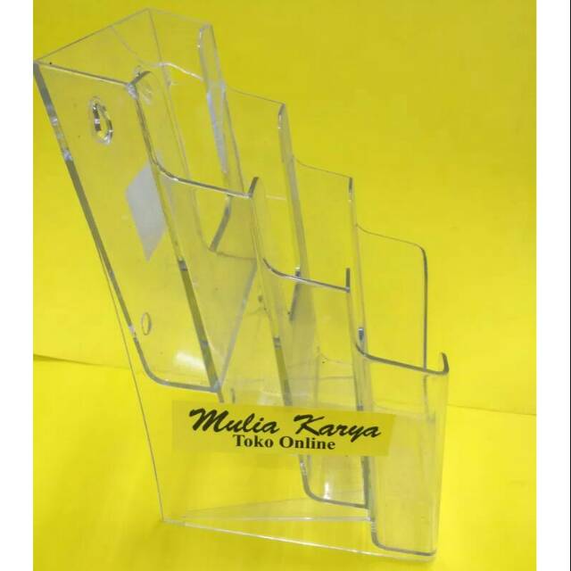 

Display Brosur 4 Susun ukuran 1/3 A4 Akrilik