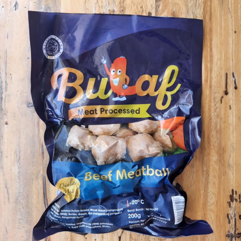 

Bulaf Bakso Sapi 200gr Tanpa MSG, Tanpa pengawet, Tanpa Pewarna Frozen Food Bandung