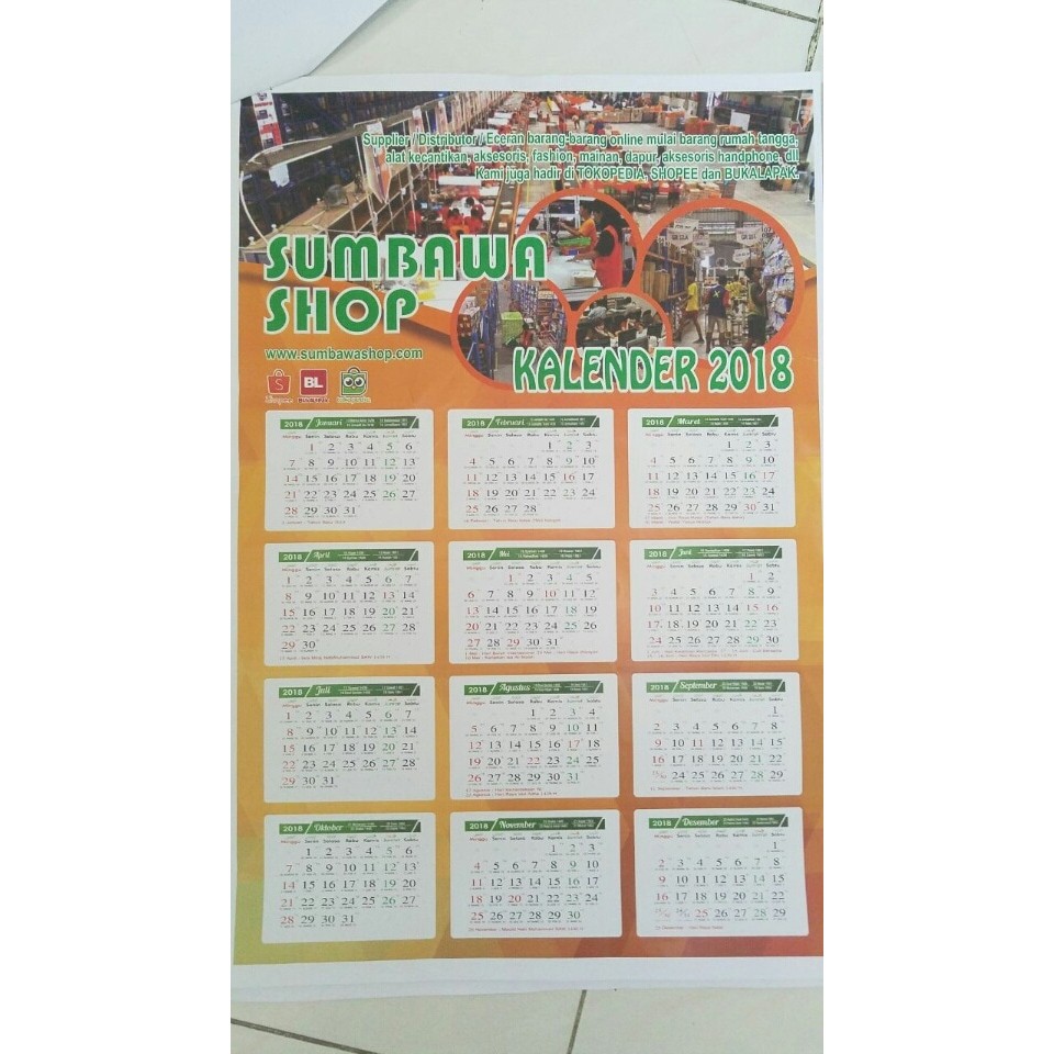 

PALING DICARI !! Kalender periode 2018 SUMBAWA SHOP hanya 1 per customer jaman now