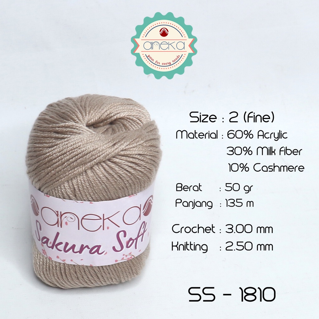 Benang Rajut Sakura Soft / Silk Cotton Milk Cotton Yarn - 1810