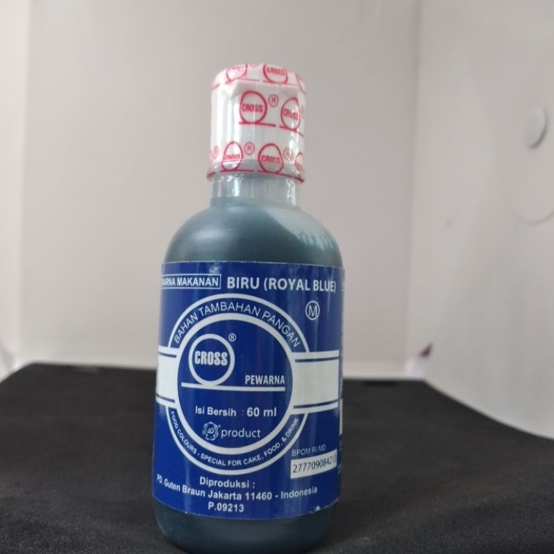 

pewarna makanan CROSS biru( royal blue) 60 ml