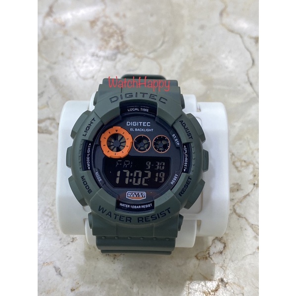 WatchHappy Digitec 5021 DG-5021T DG5021 Men Watch Sport Model Green Army Rubber Band Full Digital