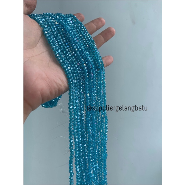 Crystal Ceko 4mm Soft Blue QUARTZ kristal kuarsa biru laut bahan craft