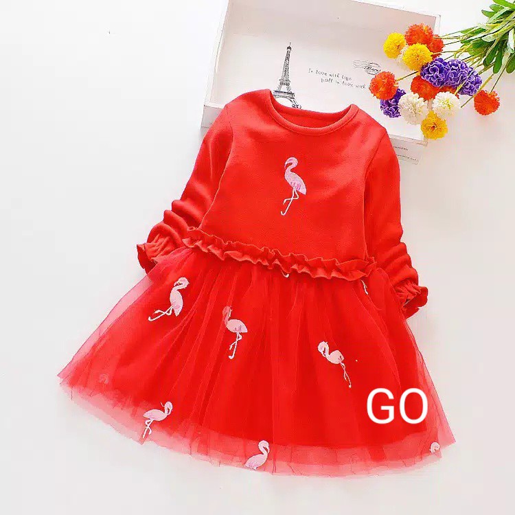 gos DRESS IMPORT LOONEY SWAN EBV Baju Dress Anak Perempuan Import