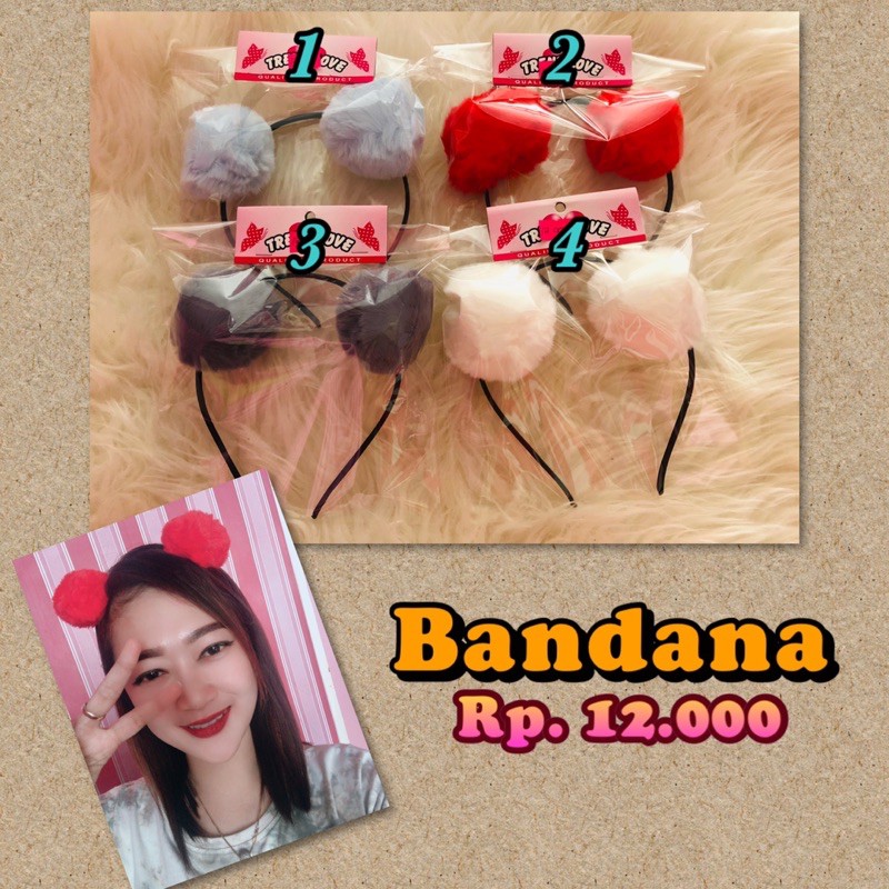 Bandana Bulu / Bando Anak / Bandana Wanita / Bandana Murah / Aksesoris / Hiasan Kepala