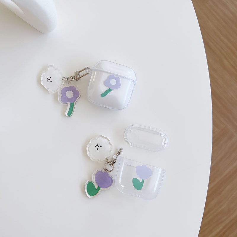 Case Earphone Bluetooth Bahan TPU Transparan Motif Bunga Untuk Xiaomi Redmi Buds 3