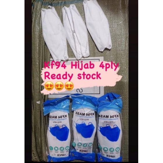Masker Kf94 Hijab warna putih 1pack isi 10pcs