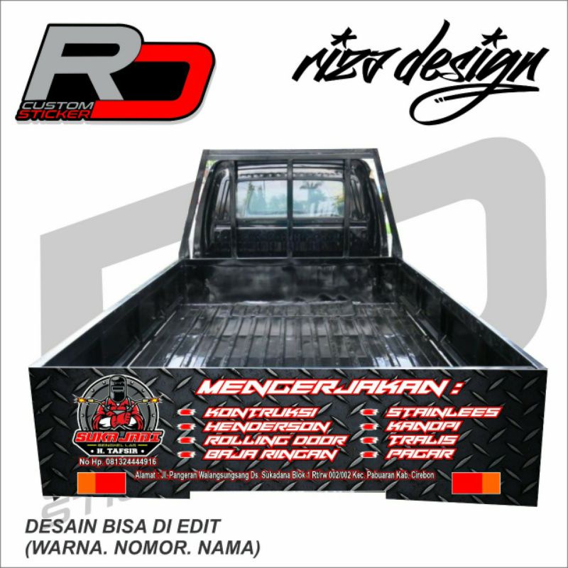 decal sticker pintu belakang pick up,l300 grand max, carry, tss, espas. bisa request