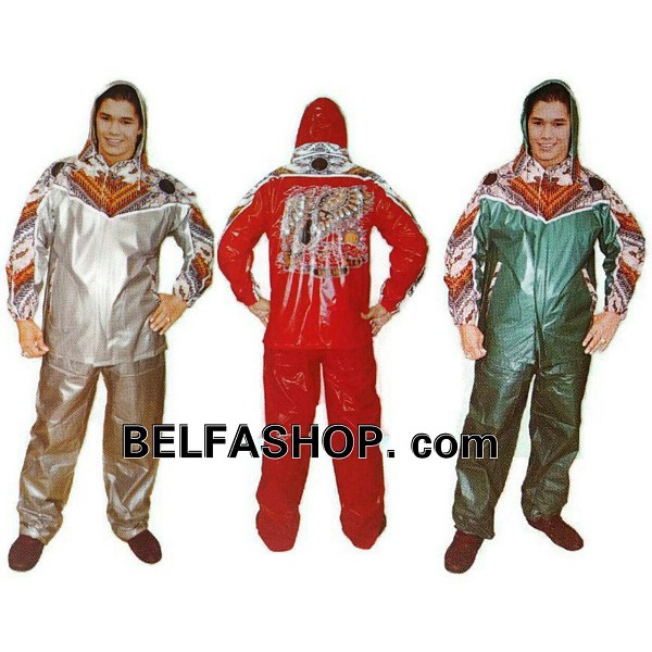 Jas Hujan Setelan Dewasa Motif Batik Indoplast Mantel Hujan